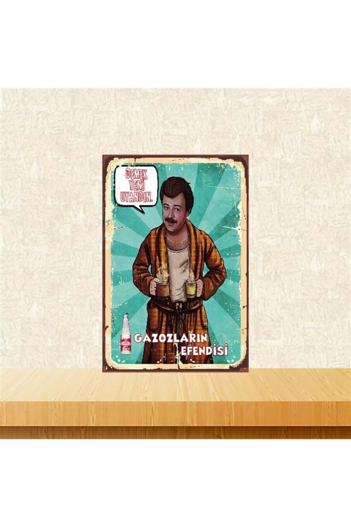 TAKIFİX Gazozların Efendisi Nuri Alço 20-30 cm Retro Ahşap Poster