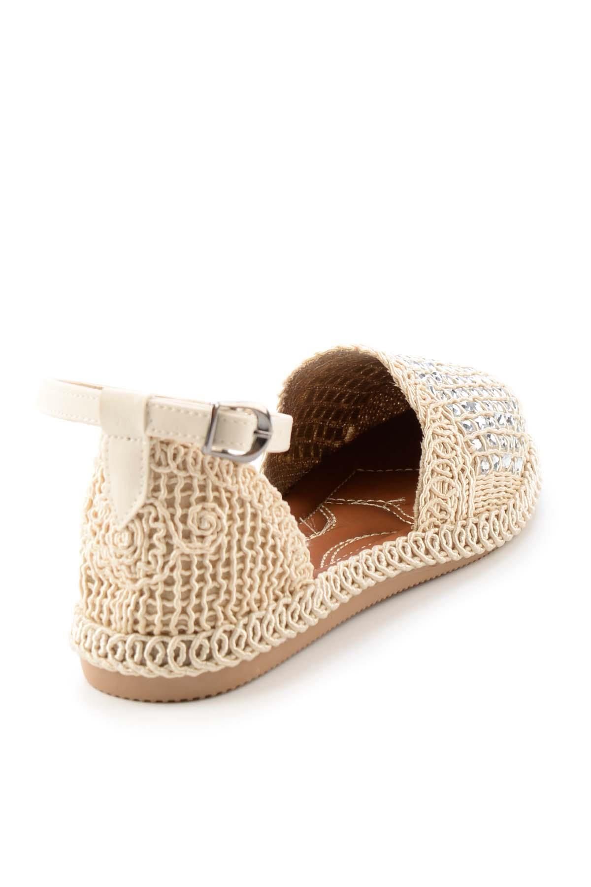 Bambi-Weiße gestrickte Damen-Espadrille – Skin K 01823170716 5