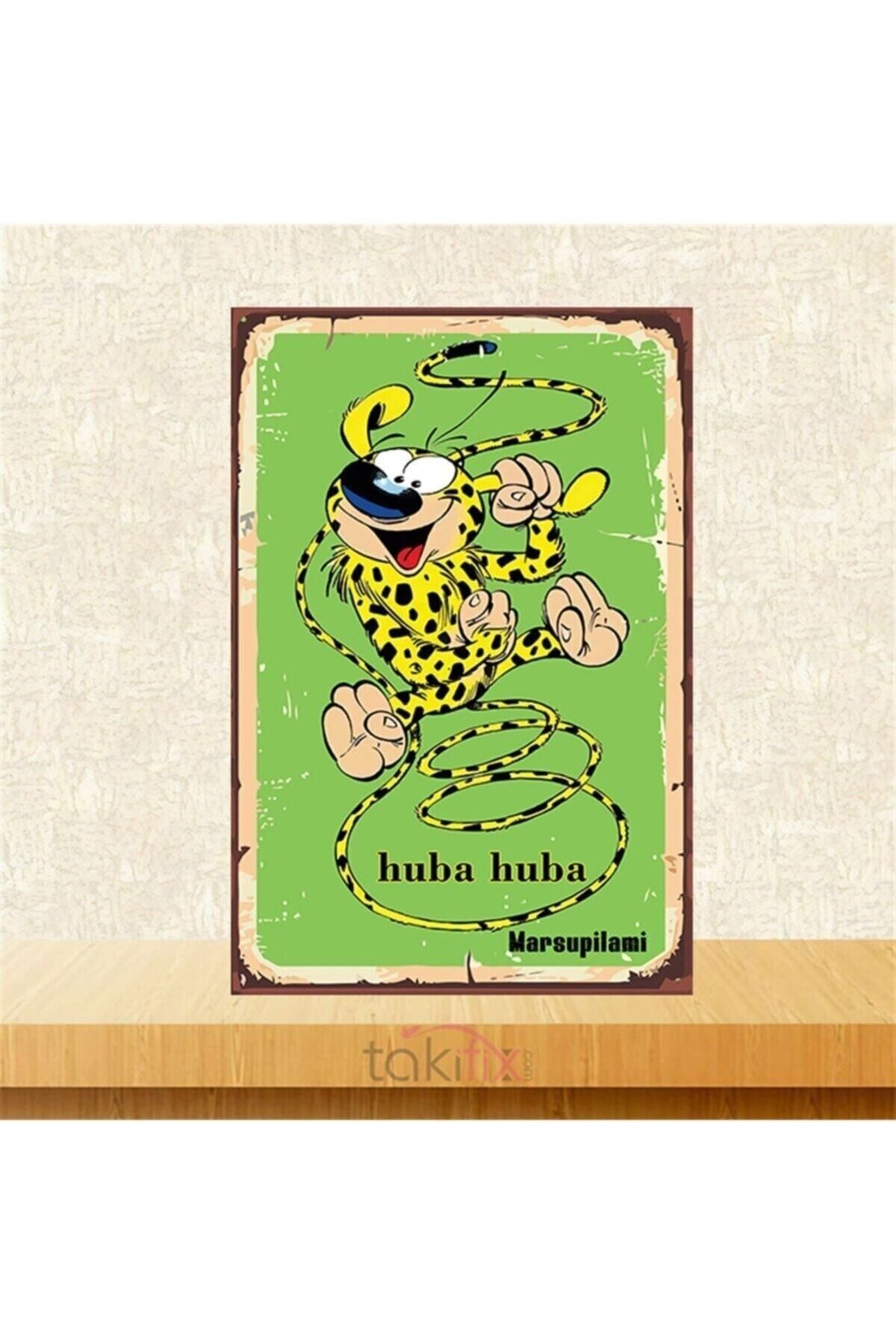 TAKIFİX Marsupilami Tasarımlı Ahşap Retro Poster