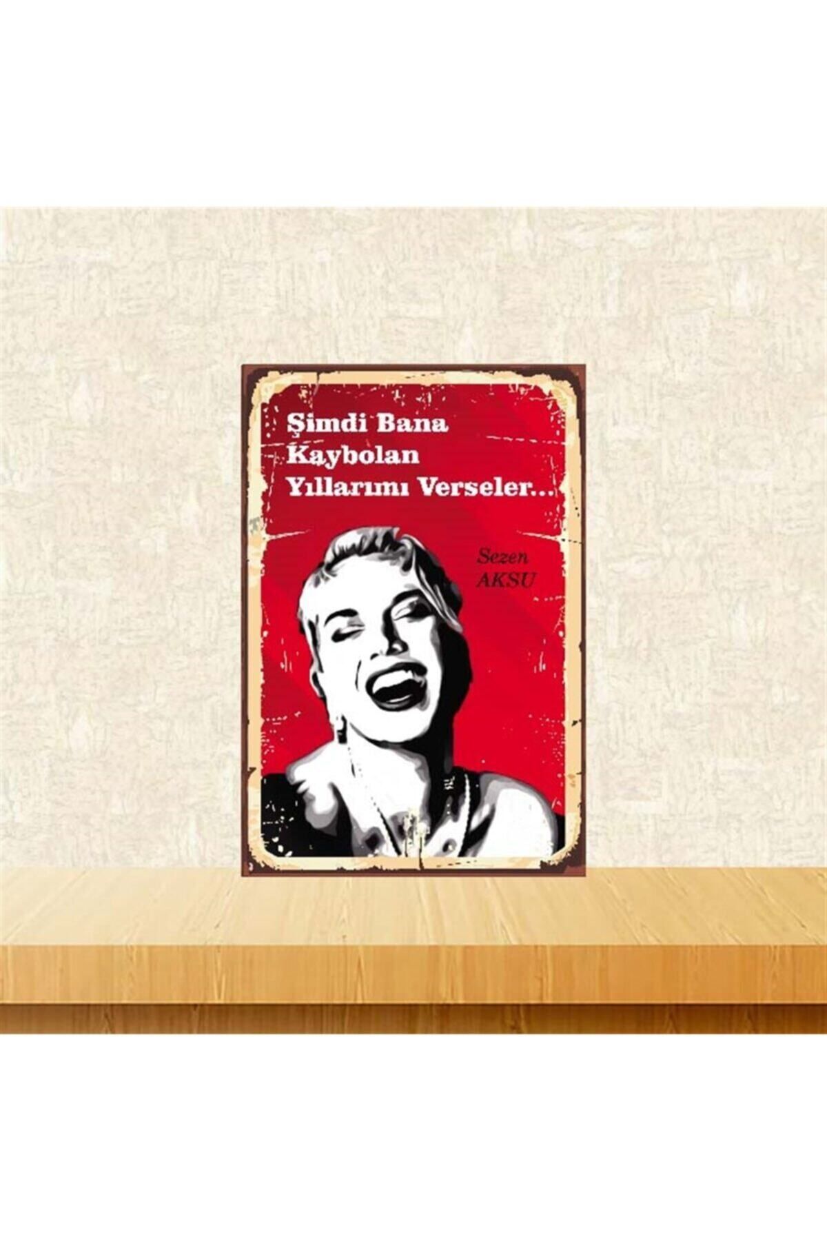 TAKIFİX Kaybolan Yıllarımı Verseler Sezen Aksu 20-30 Cm Retro Ahşap Poster