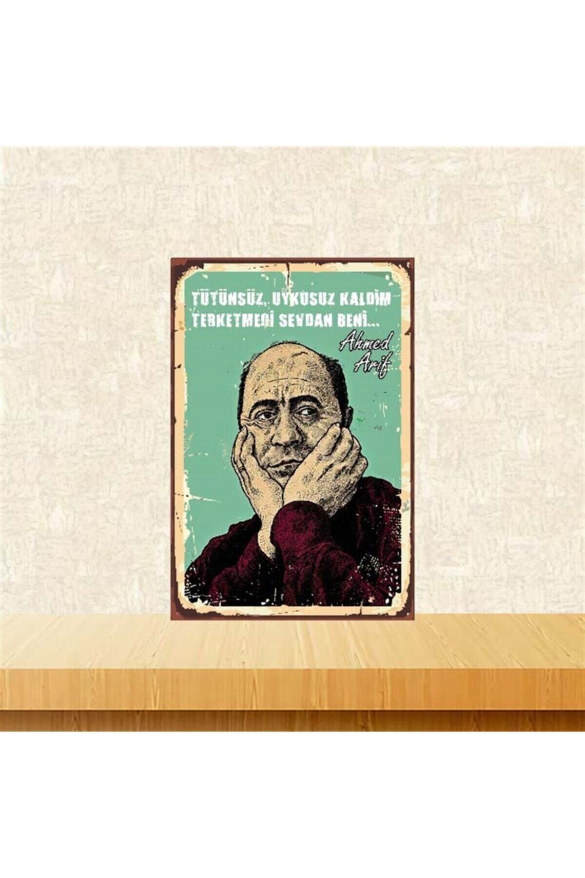 TAKIFİX Terketmedi Sevdan Beni 20-30 cm Retro Ahşap Poster