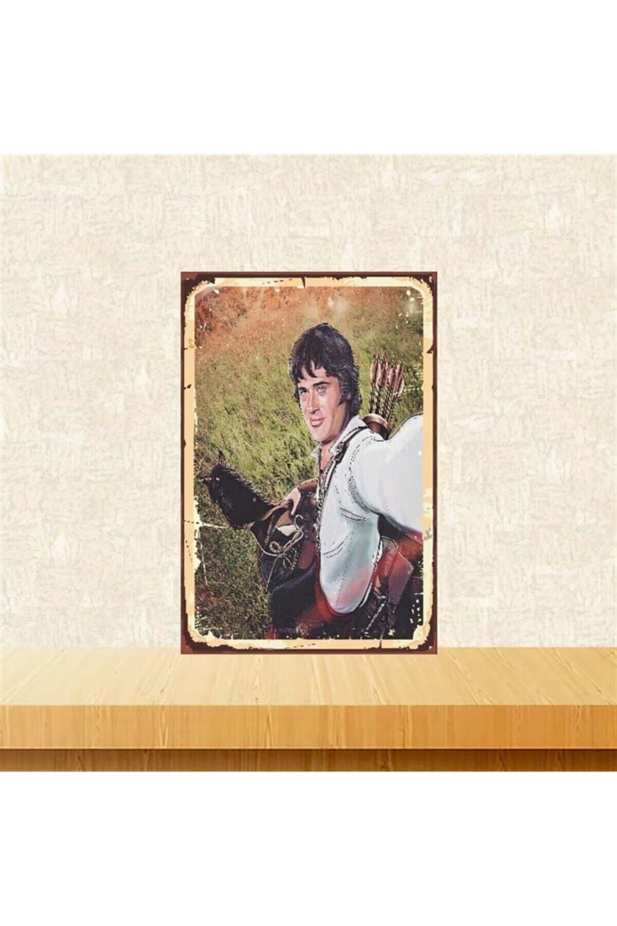 TAKIFİX Cüneyt Arkın 20-30 cm Retro Ahşap Poster Tkfx4059