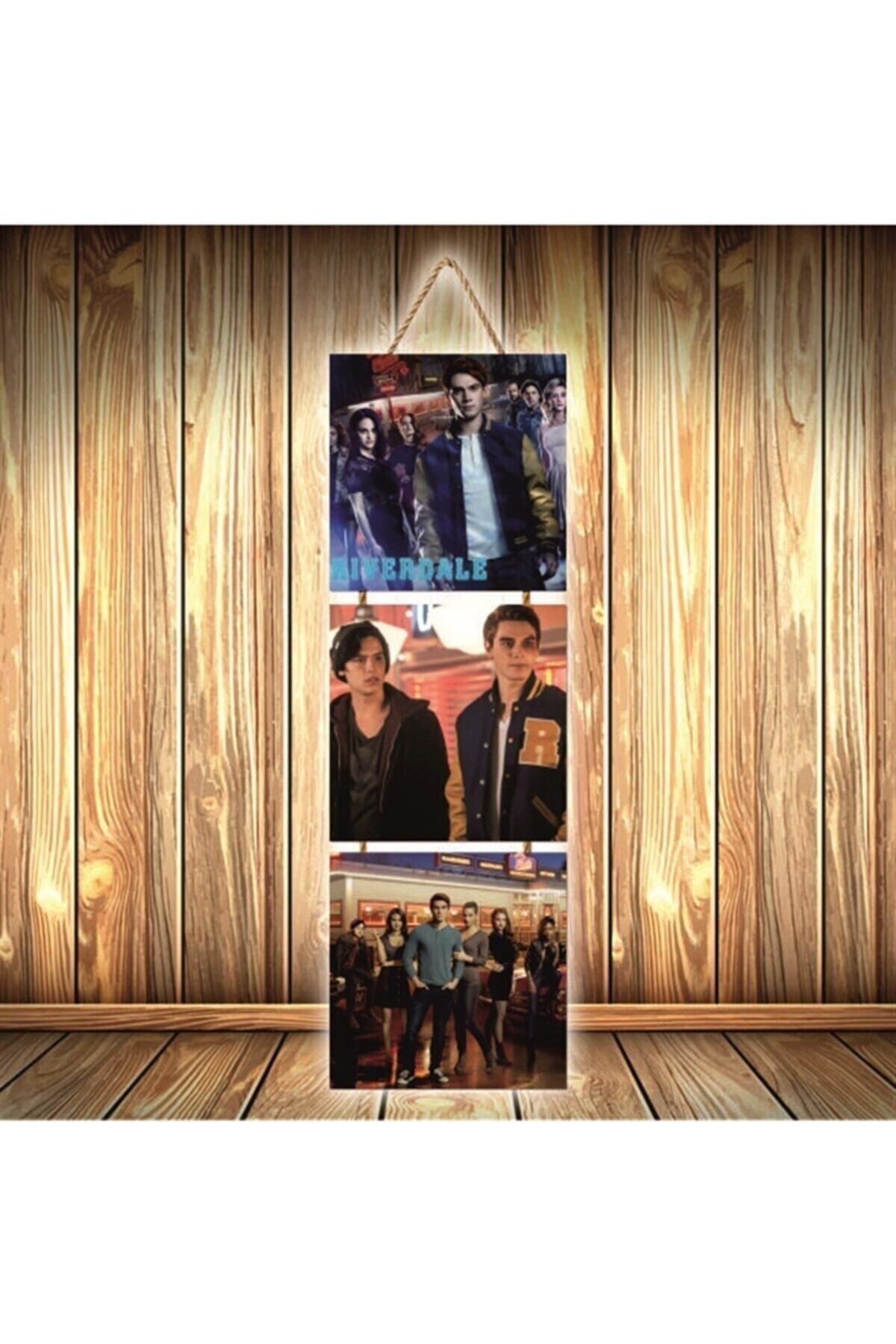 TAKIFİX Riverdale Tasarımlı Üçlü Retro Ahşap Poster Ü337