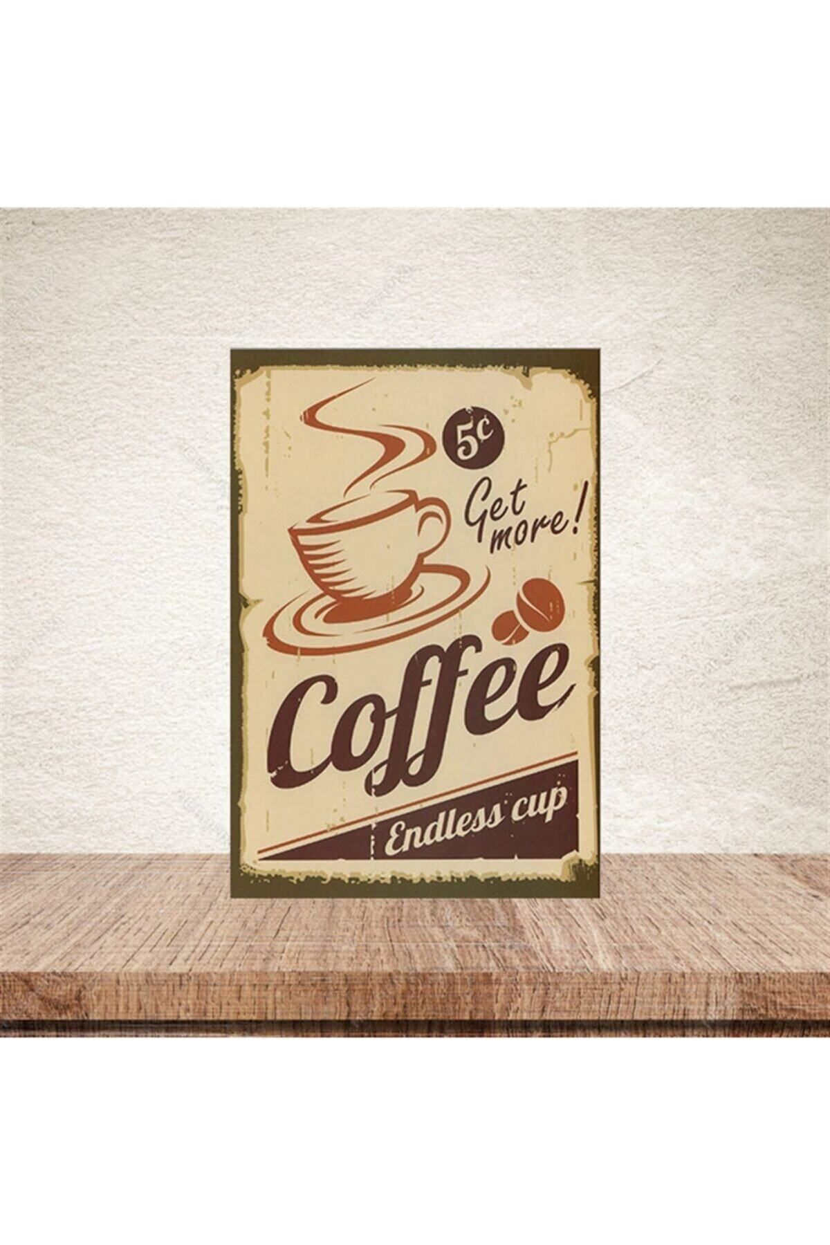 TAKIFİX Coffee 20-30 Cm Retro Ahşap Poster
