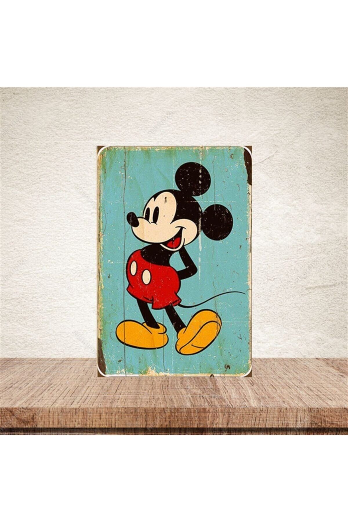 TAKIFİX Mickey Mouse 20-30 Cm Retro Ahşap Poster