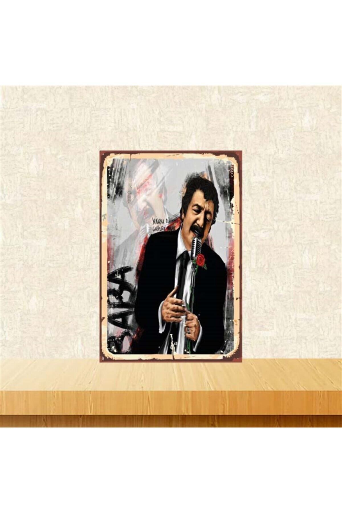 TAKIFİX Müslüm Gürses Baba 20-30 cm Retro Ahşap Poster Tkfx4254