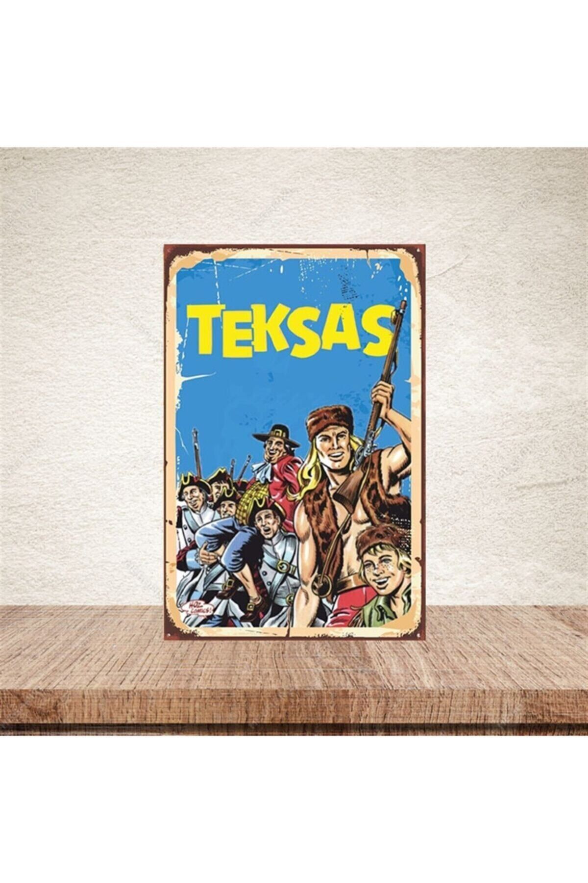 TAKIFİX Teksas 20-30 cm Retro Ahşap Poster