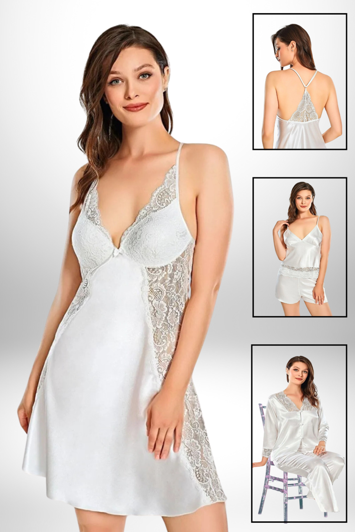 Alissa Kadın Kutulu Saten Pijama Takımı 6 Parça Hediye Çeyizlik VR.AL.k86.ü00.Y014