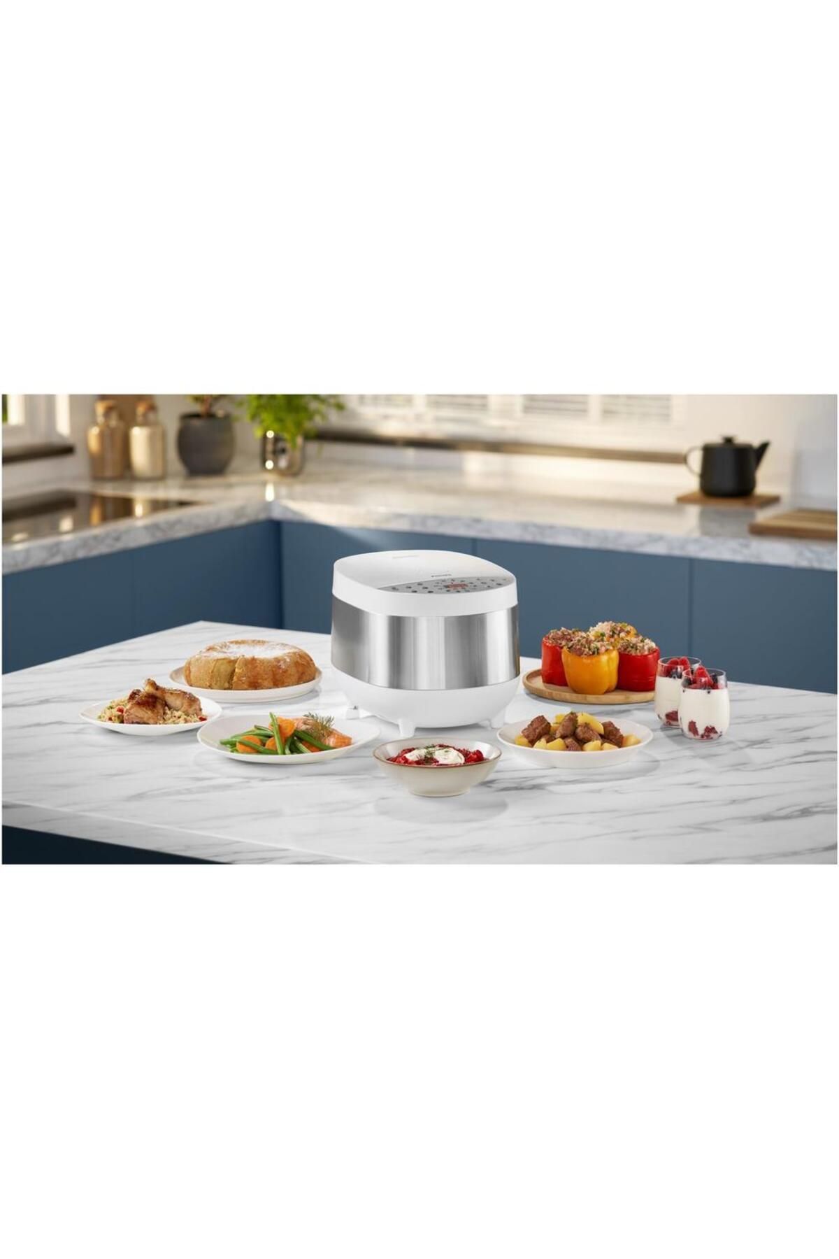 Philips-Multicooker Philips HD4713/40, 2000 W, capacitate 5 l, 60 programe presetate, control temperatura 12