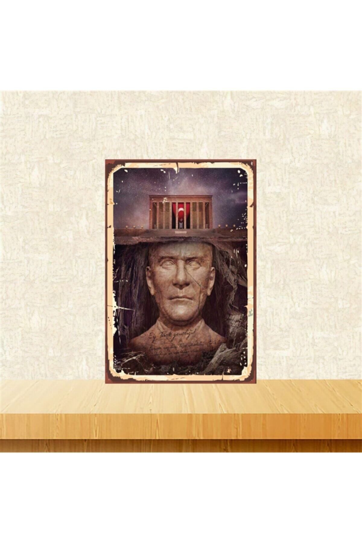 TAKIFİX Anıtkabilir Tasarımlı 20-30 Cm Retro Ahşap Poster Tkfx4414