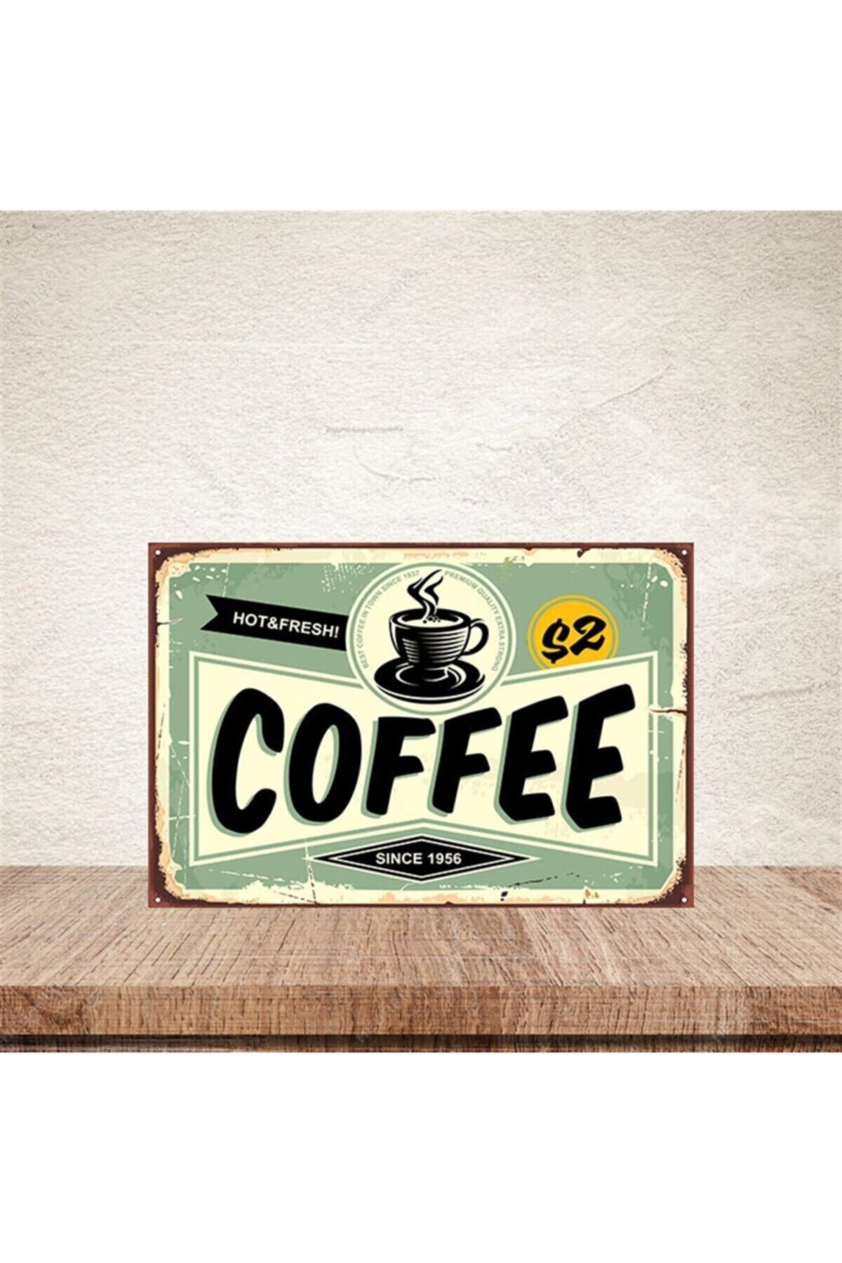 TAKIFİX Hot&fresh! Coffee 20-30 Cm Retro Ahşap Poster