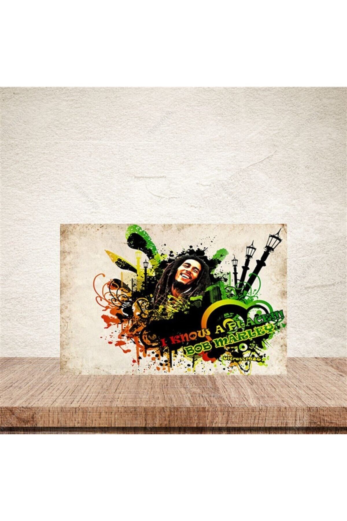 TAKIFİX Bob Marley 20-30 cm Retro Ahşap Poster