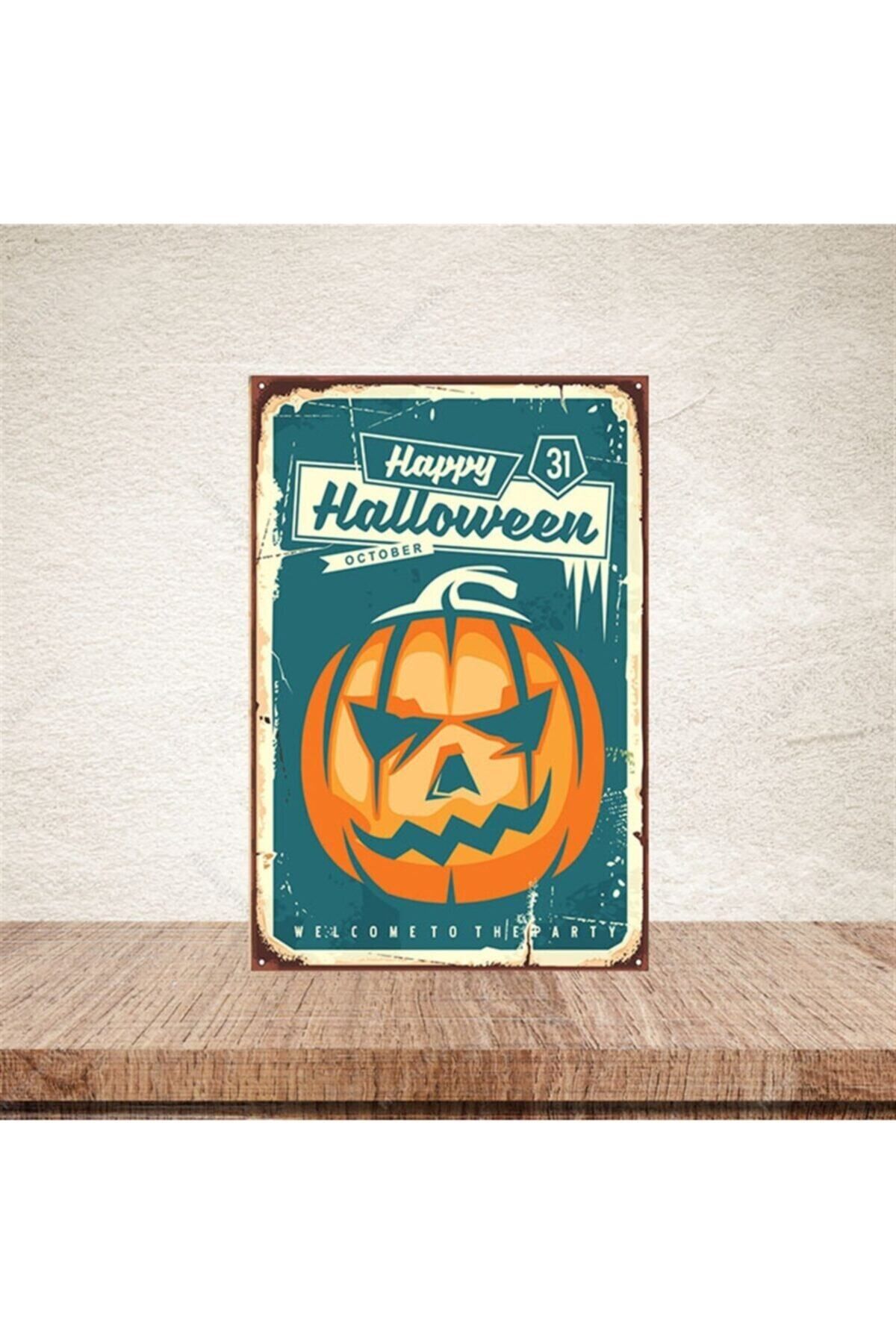 TAKIFİX Happy Halloween 20-30 Cm Retro Ahşap Poster