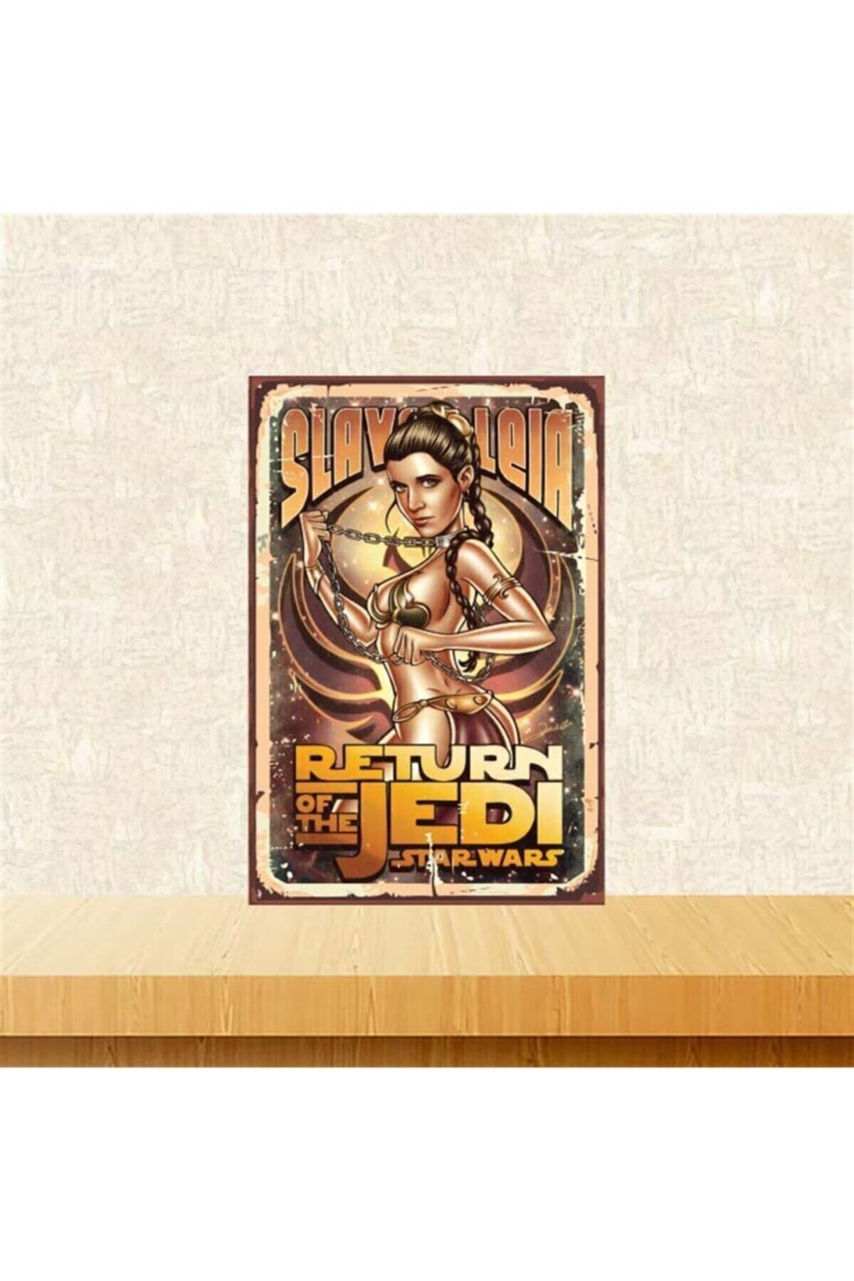 TAKIFİX Star Wars Slave Leia 20-30 cm Retro Ahşap Poster