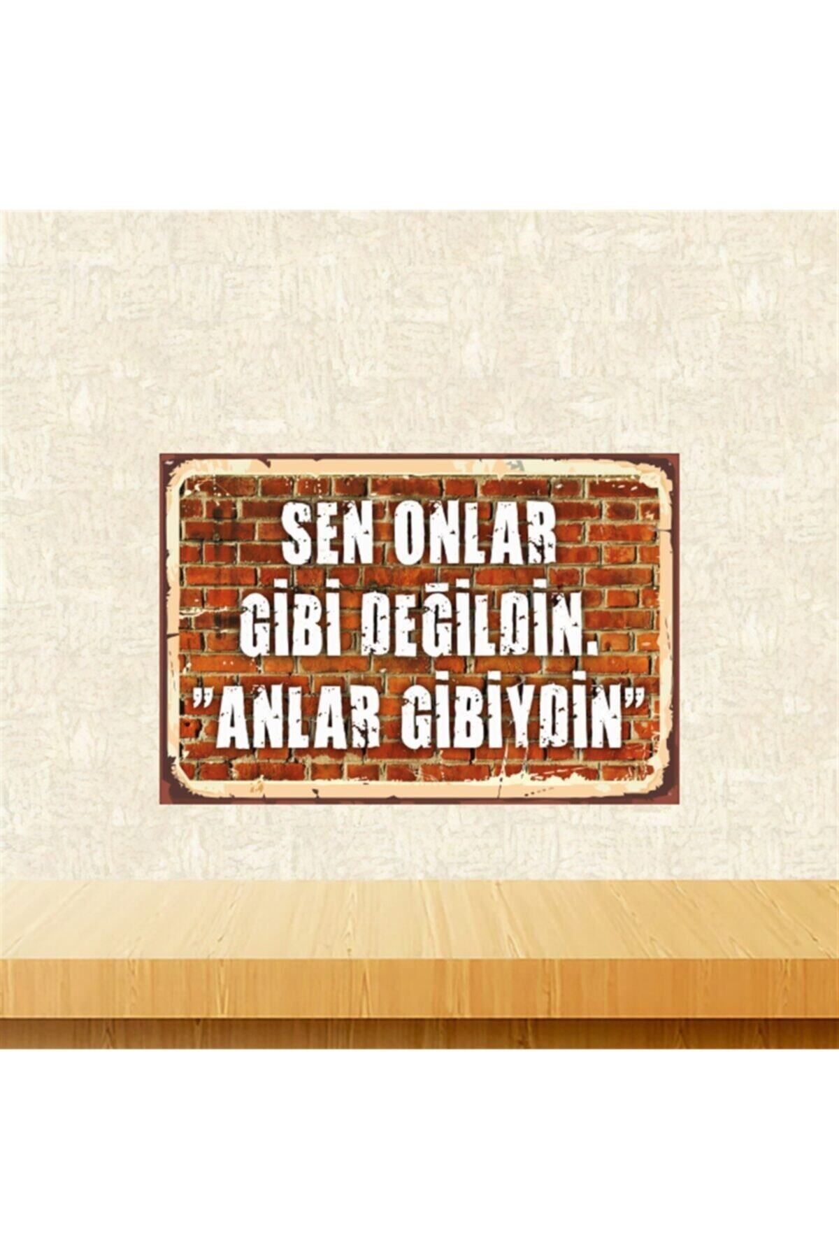 TAKIFİX Sen Onlar Gibi Değildin 20-30 Cm Retro Ahşap Tablo Tkfx5536