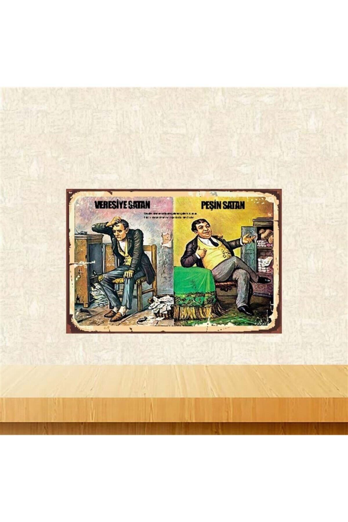 TAKIFİX Veresiye Satan Peşin Satan 20-30 Cm Retro Ahşap Poster
