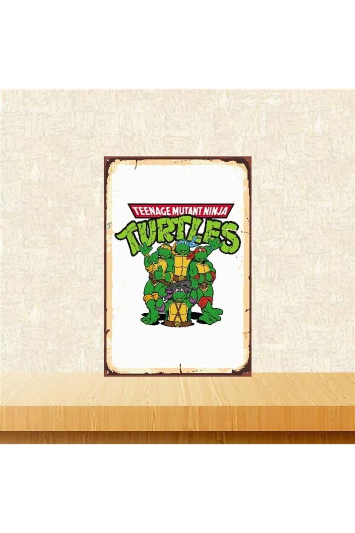 TAKIFİX Teenage Mutant Ninja Turtles Tasarımlı Retro Ahşap Poster