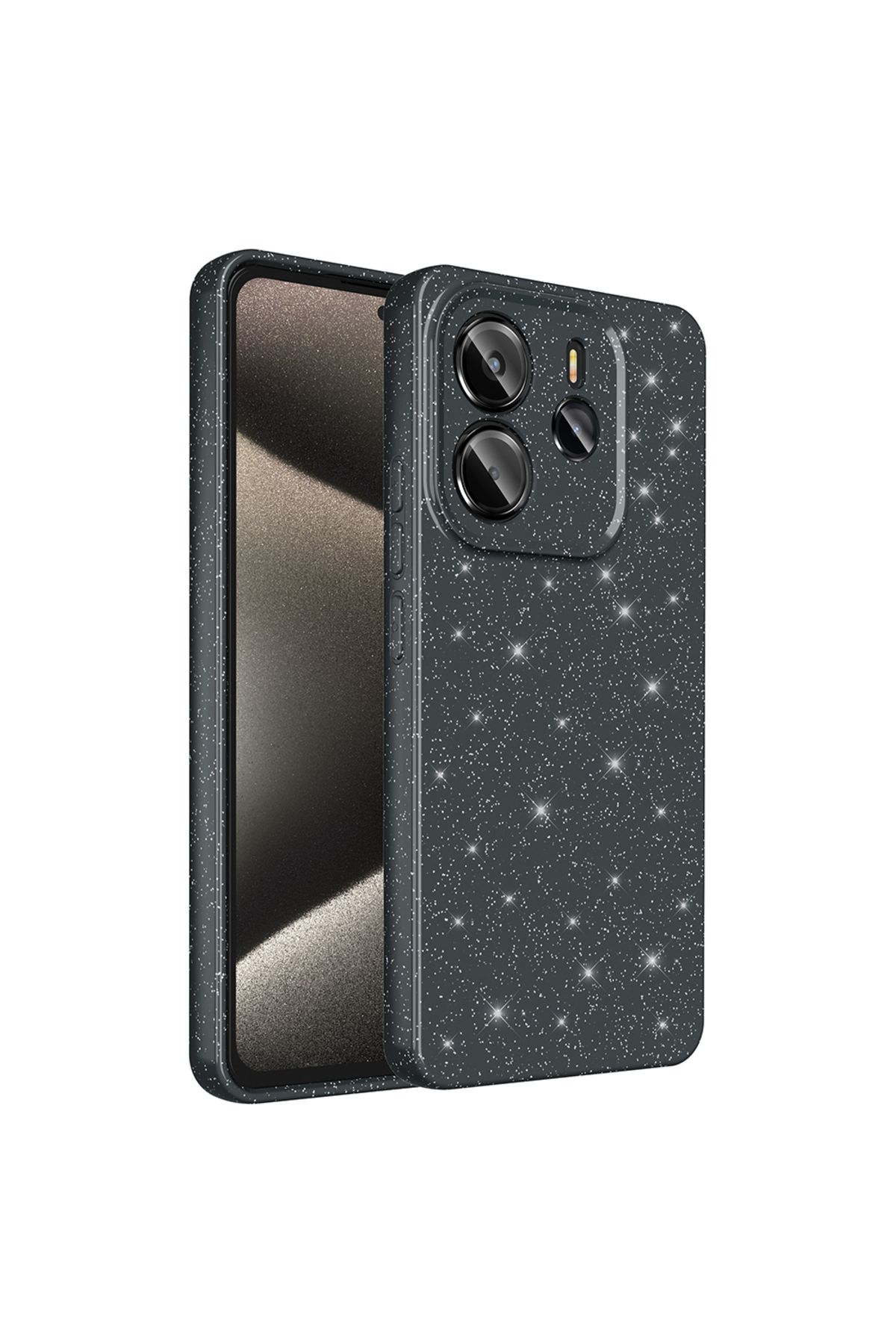 Kupa Xiaomi Redmi Note 14 Kılıf Kamera Korumalı Simli Parlak Darbe Emici Şık Silikon Kapak