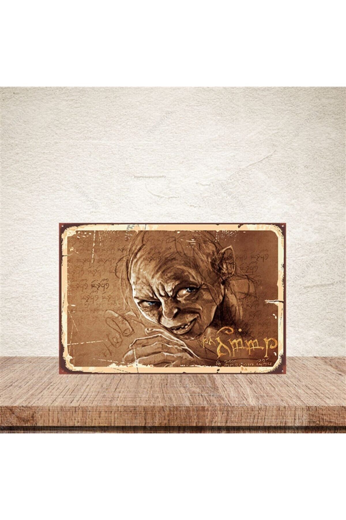 TAKIFİX Yüzüklerin Efendisi Gollum 20-30 cm Retro Ahşap Poster