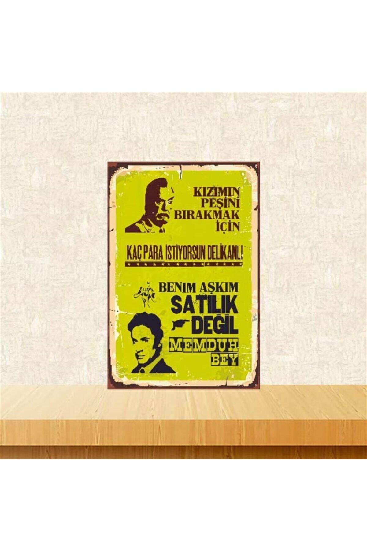 TAKIFİX Kaç Para İstiyorsun Delikanlı 20-30 cm Retro Ahşap Poster