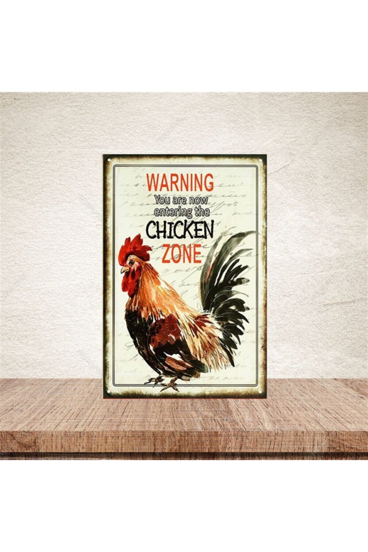 TAKIFİX Chicken Zone 20-30 Cm Retro Ahşap Poster