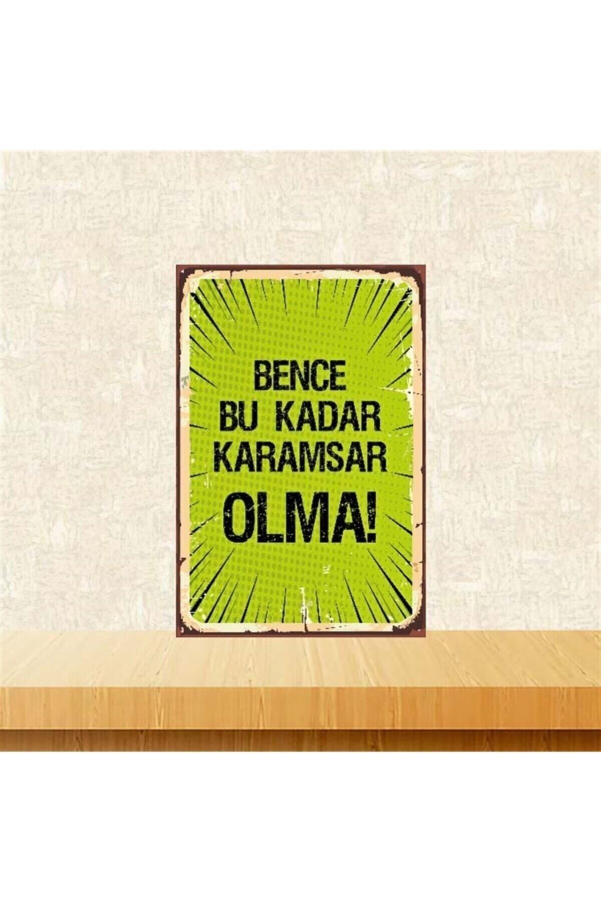 TAKIFİX Karamsar Olma Retro Ahşap Poster