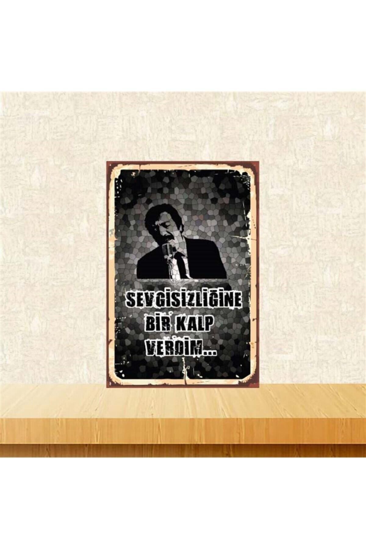 TAKIFİX Müslüm Gürses 20-30 Cm Retro Ahşap Poster Tkfx4262