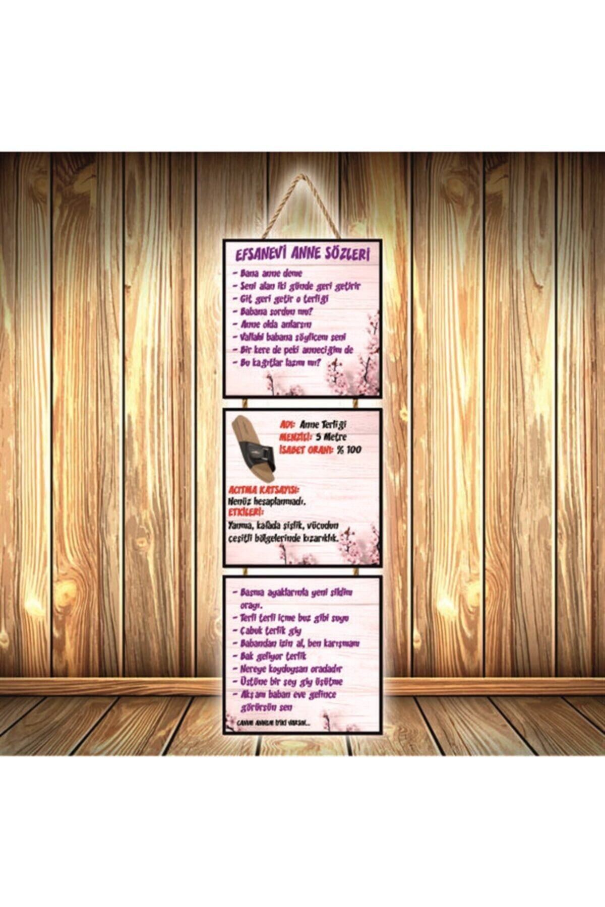 TAKIFİX Anne Sözleri Tasarımlı Üçlü Retro Ahşap Poster Ü299