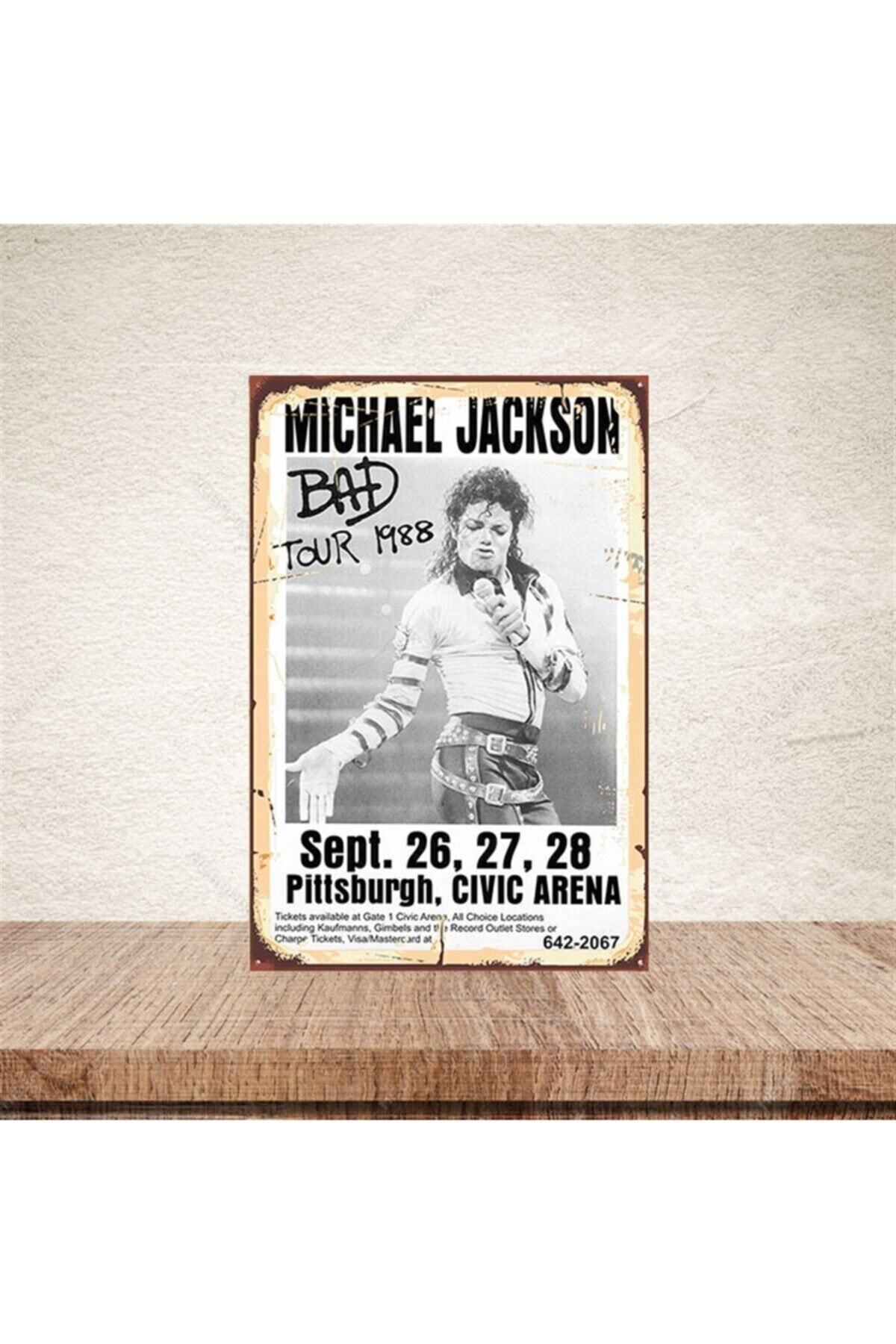TAKIFİX Michael Jackson 20-30 Cm Retro Ahşap Poster
