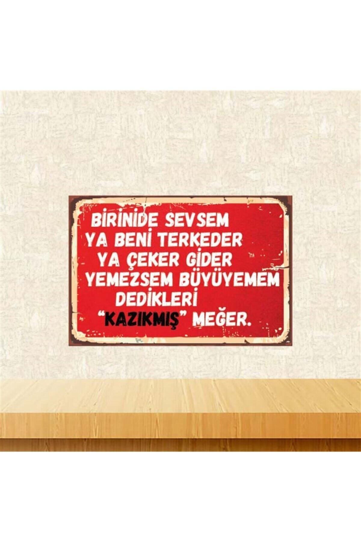 TAKIFİX Kazıkmış Meğer 20-30 cm Retro Ahşap Poster Tkfx4245