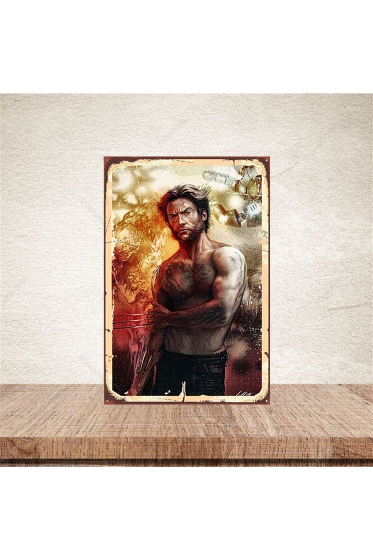 TAKIFİX Wolverine 20-30 cm Retro Ahşap Poster