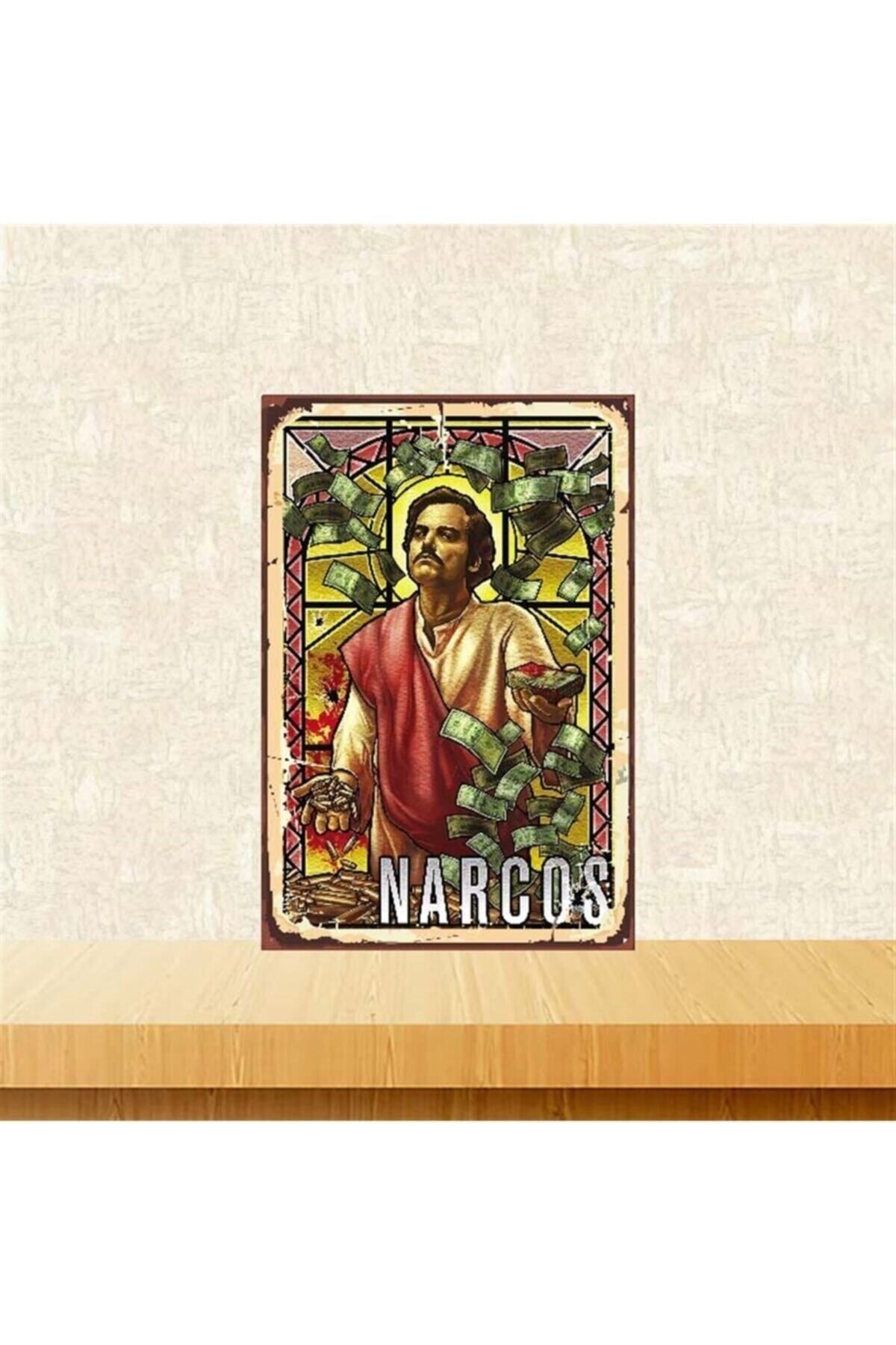 TAKIFİX Pablo Escobar Narcos 20-30 Cm Retro Ahşap Poster