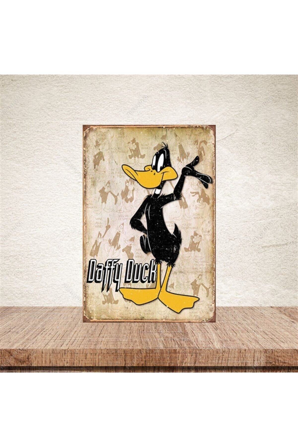 TAKIFİX Daffy Duck 20-30 Cm Retro Ahşap Poster