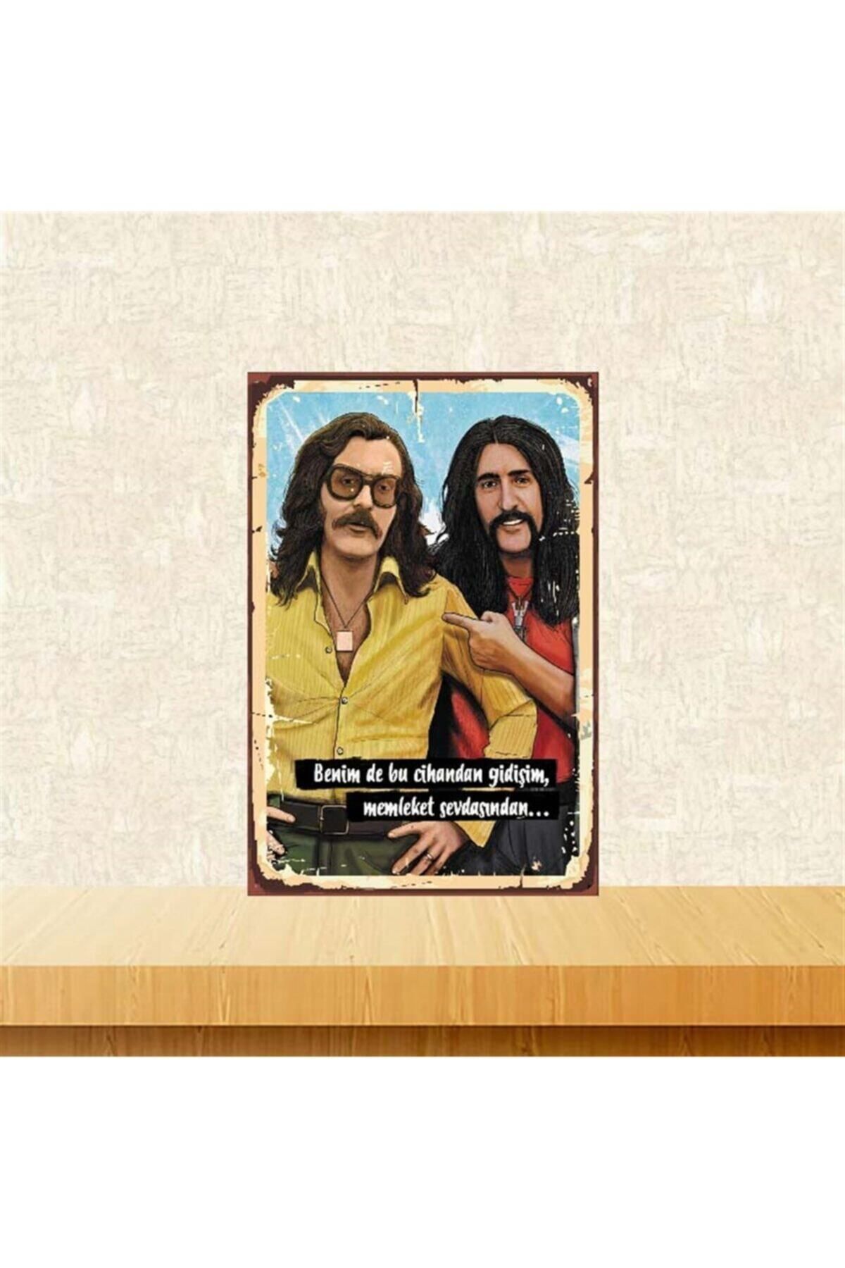 TAKIFİX Cem Karaca Ve Barış Manço 20-30 cm Retro Ahşap Poster Tkfx3975