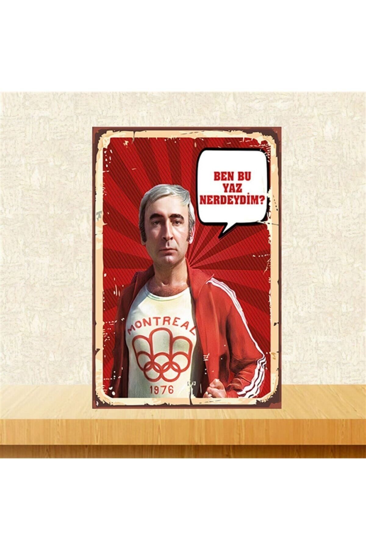 TAKIFİX Ben Bu Yaz Neredeydim Şener Şen Retro Ahşap Poster 20-30 cm