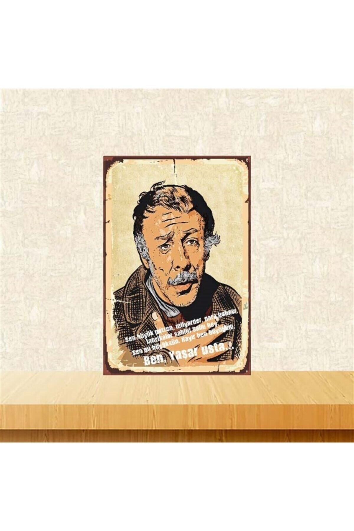 TAKIFİX Münir Özkul Ben Yaşar Usta 20-30 Cm Retro Ahşap Poster