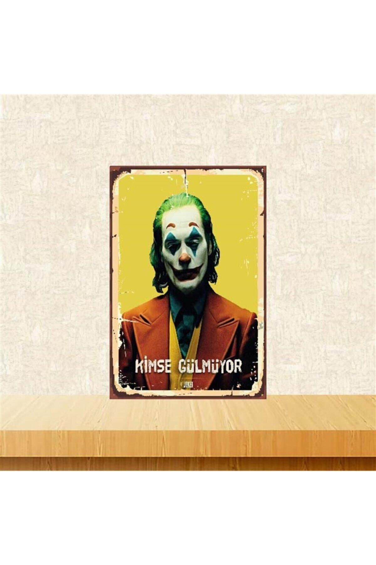 TAKIFİX Kimse Gülmüyor Joker 20-30 Cm Retro Ahşap Poster