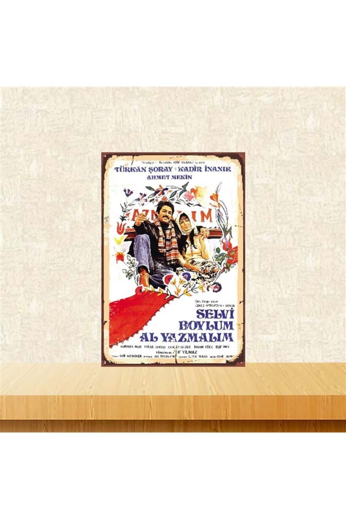TAKIFİX Selvi Boylum Al Yazmalım 20-30 Cm Retro Ahşap Poster