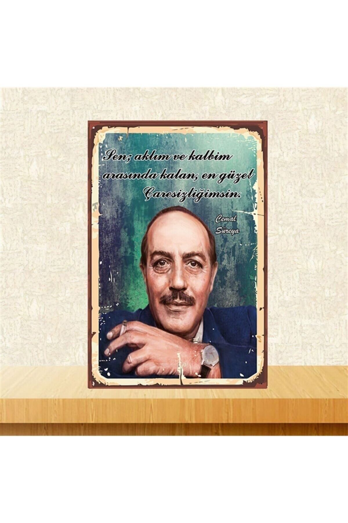 TAKIFİX Cemal Süreya Retro Ahşap Poster 20-30 Cm