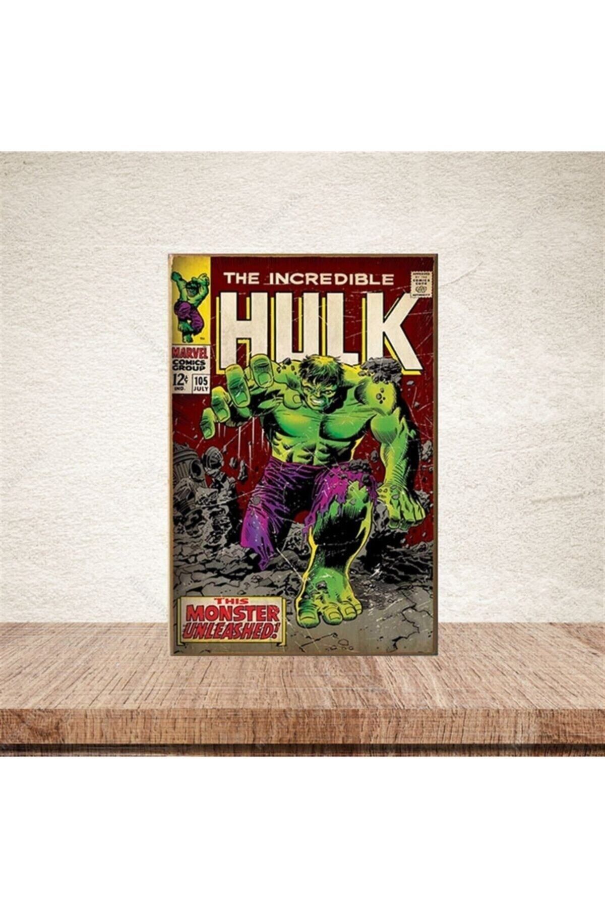 TAKIFİX Hulk Retro Ahşap Poster 20 30 Cm