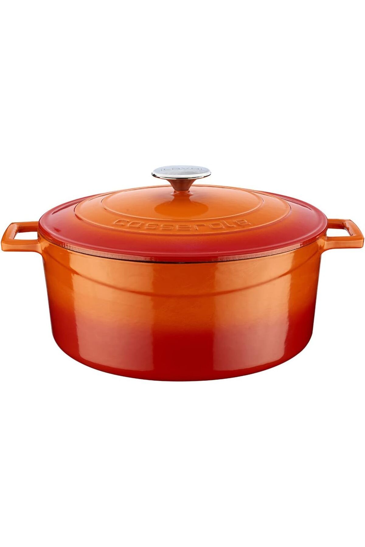 MEGOBİNE WHERE Metal Döküm Yuvarlak Tencere, 28 Cm, Turuncu ZTML SYFT 1139610