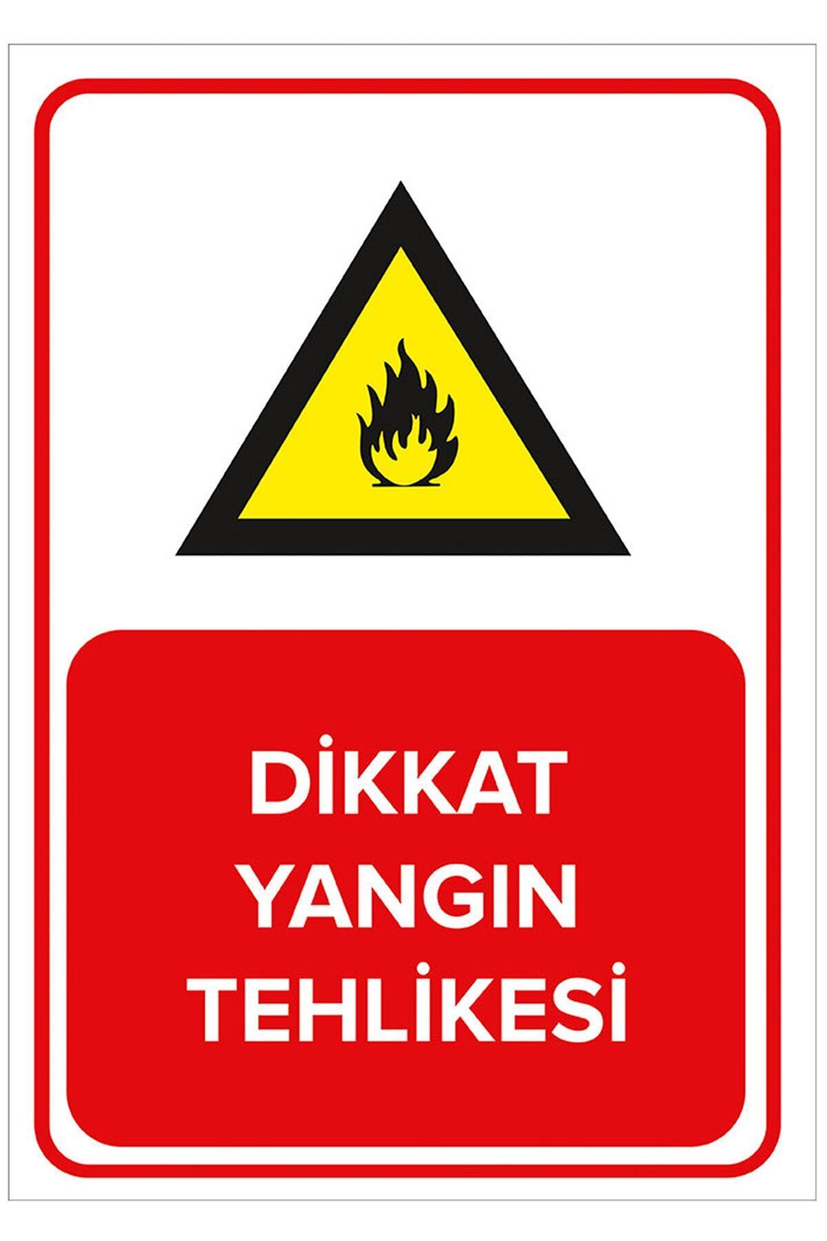 Caution Fire Hazard Sign - Sheet Material 25x35 cm