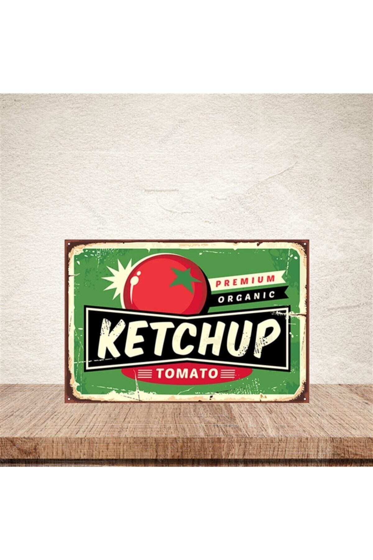 TAKIFİX Ketchup 20-30 Cm Retro Ahşap Poster
