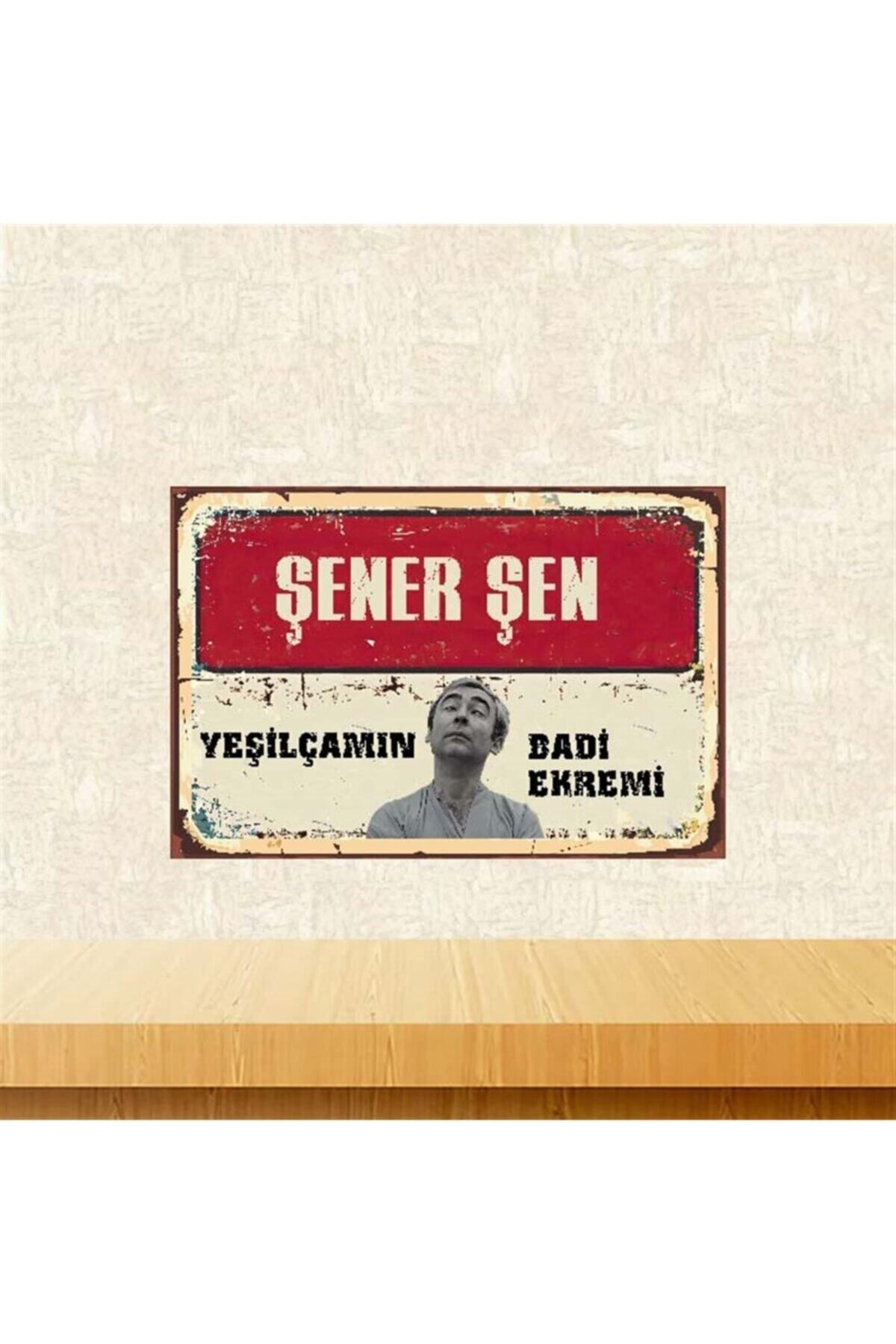 TAKIFİX Şener Şen Yeşilçamın Badi Ekremi 20-30 cm Retro Ahşap Poster