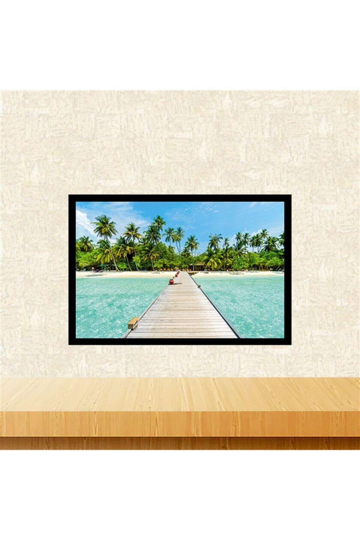 TAKIFİX Tatil Tasarımlı Retro Ahşap Tablo 20x30 cm Tkfx6003