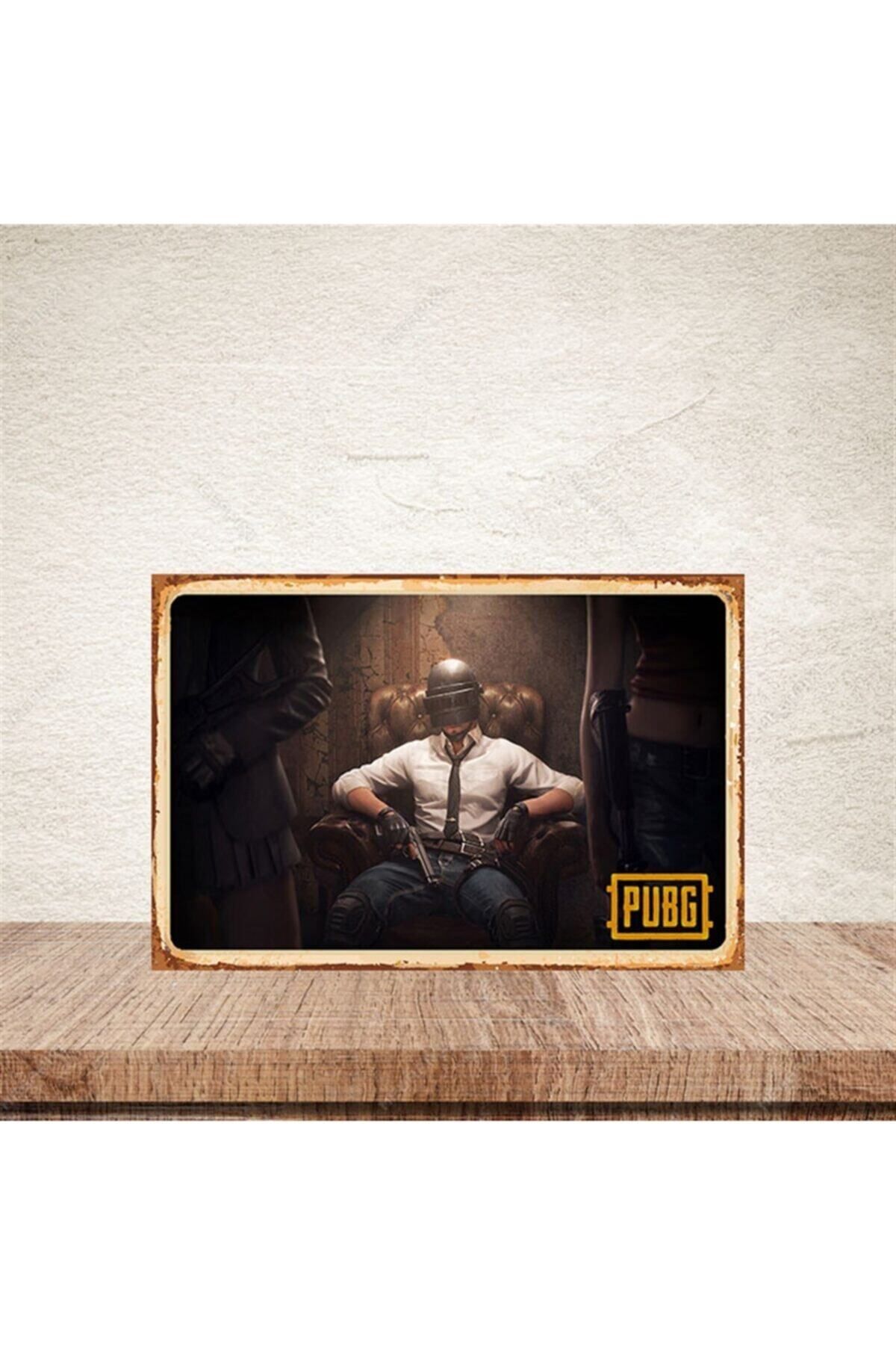 TAKIFİX Pubg Retro Ahşap Poster 20 30 cm