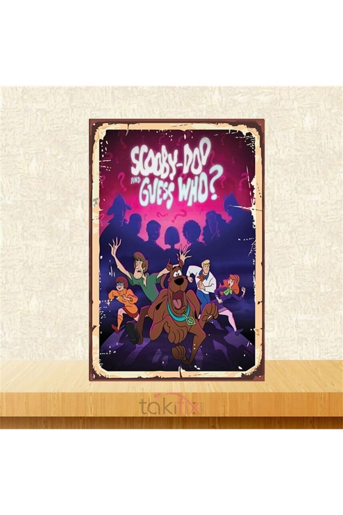 TAKIFİX Scooby Doo Tasarımlı 20-30 Cm Retro Ahşap Poster