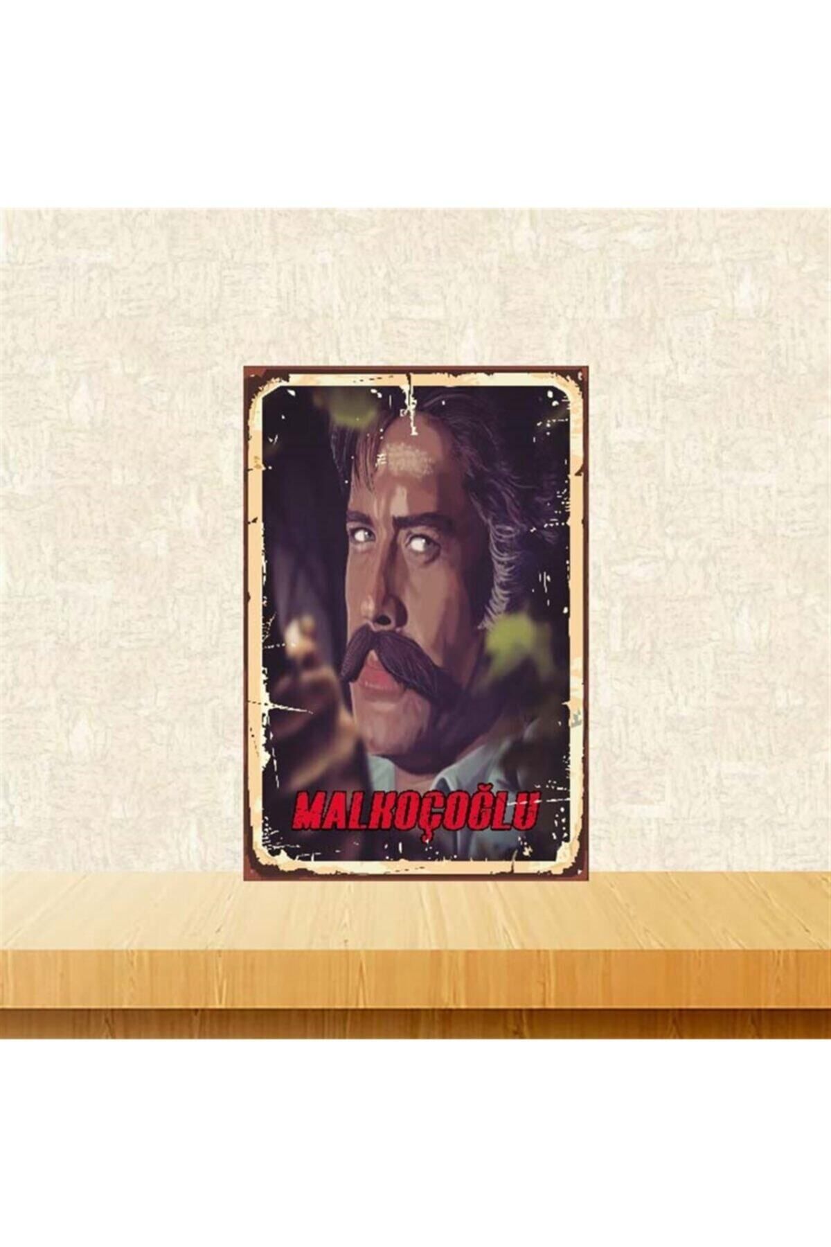 TAKIFİX Malkoçoğlu Cüneyt Arkın 20-30 cm Retro Ahşap Poster
