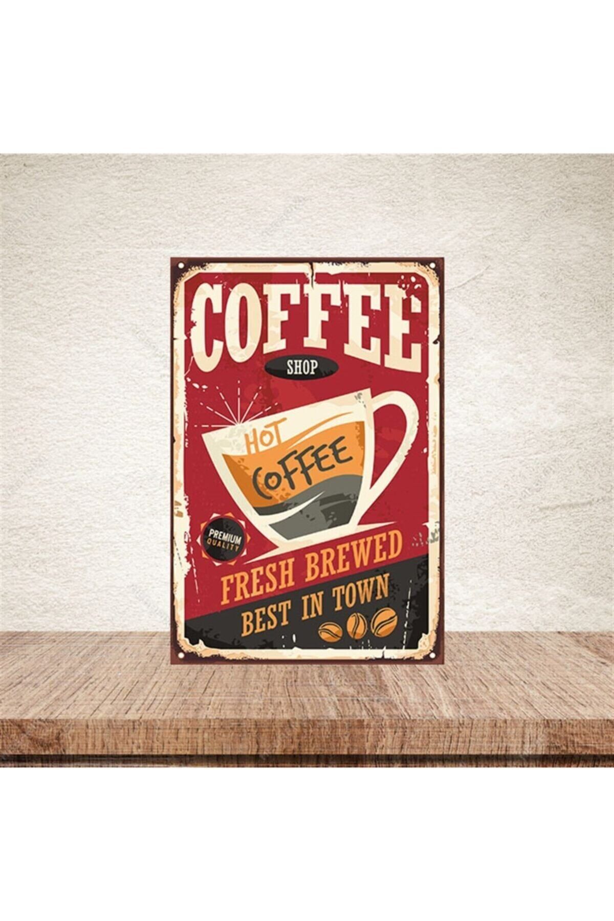 TAKIFİX Coffee Shop 20-30 Cm Retro Ahşap Poster