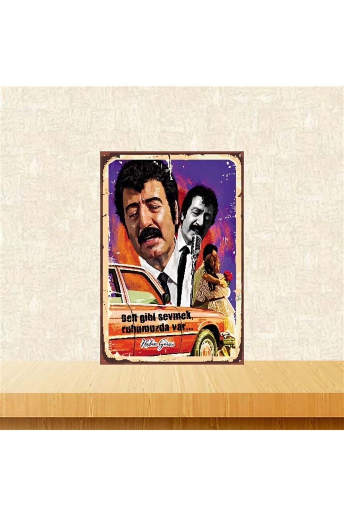 TAKIFİX Müslüm Gürses Deli Gibi Sevmek 20-30 Cm Retro Ahşap Poster
